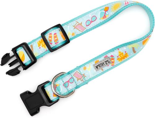 Show full view: The Worthy Dog Life's a Beach Dog Collar, Mint Green, Medium: 11 to 17-in neck, 1-in wide slide 4 of 4
