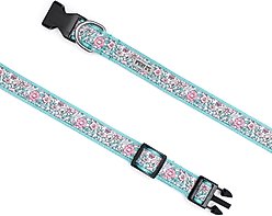 The Worthy Dog Garden Party Dog Collar, Pink, Large: 14 to 20-in neck, 1-in wide slide 2 of 4
