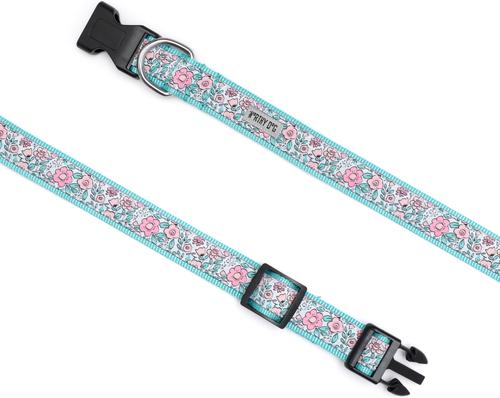 Show full view: The Worthy Dog Garden Party Dog Collar, Pink, Medium: 11 to 17-in neck, 1-in wide slide 5 of 5