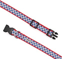 The Worthy Dog Daisies Dog Collar, Navy, Large: 14 to 20-in neck, 1-in wide slide 2 of 5
