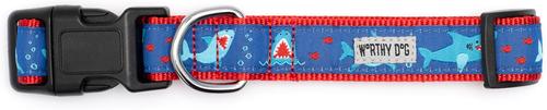 Show full view: The Worthy Dog Chomp Dog Collar, Blue, Medium: 11 to 17-in neck, 1-in wide slide 3 of 5