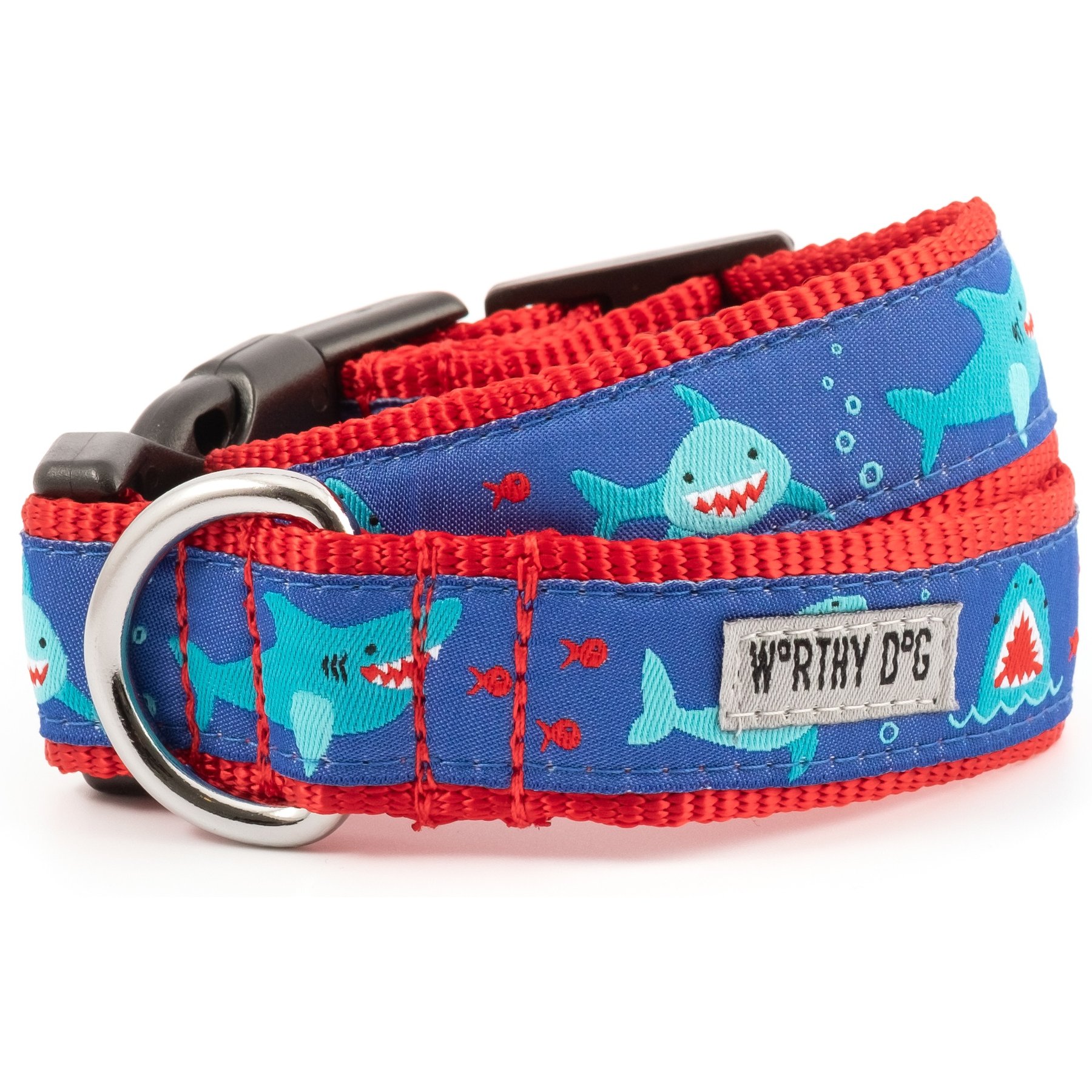 The Worthy Dog Chomp Dog Collar, Blue, X-Small: 5 to 11-in neck, 1/2-in wide