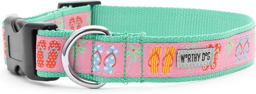 Show full view: The Worthy Dog Flip Flops Dog Collar, Pink, Small: 8 to 14-in neck, 5/8-in wide slide 3 of 7