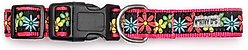The Worthy Dog Blossoms Dog Collar, Black, Medium: 11 to 17-in neck, 1-in wide slide 2 of 3