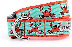 The Worthy Dog Crabs Dog Collar, Teal, X-Large: 17 to 23-in neck, 1-in wide