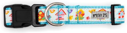 Show full view: The Worthy Dog Birdhouses Dog Collar, Blue, X-Large: 17 to 23-in neck, 1-in wide slide 4 of 5