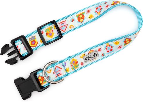 Show full view: The Worthy Dog Birdhouses Dog Collar, Blue, X-Large: 17 to 23-in neck, 1-in wide slide 5 of 5