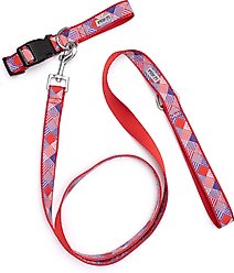 The Worthy Dog Americana Dog Collar, Red/White/Blue, Large: 14 to 20-in neck, 1-in wide slide 2 of 3