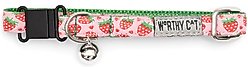 The Worthy Dog Strawberries Cat Collar, Pink, 9 to 11-in neck, 1/2-in wide slide 2 of 3