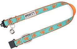 The Worthy Dog Lobsters Cat Collar, Teal, 9 to 11-in neck, 1/2-in wide slide 2 of 3