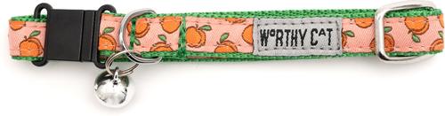 Show full view: The Worthy Dog Peachy Keen Cat Collar, Peach, 9 to 11-in neck, 1/2-in wide slide 2 of 3