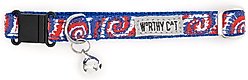 The Worthy Dog Kaleidoscope Cat Collar, Red/White/Blue, 9 to 11-in neck, 1/2-in wide slide 2 of 3