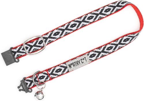 Show full view: The Worthy Dog Kilim Cat Collar, Black/White, 9 to 11-in neck, 1/2-in wide slide 4 of 4