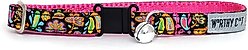The Worthy Dog Floral Paisley Cat Collar, Black, 9 to 11-in neck, 1/2-in wide