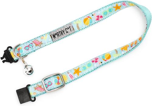 Show full view: The Worthy Dog Life's a Beach Cat Collar, Mint Green, 9 to 11-in neck, 1/2-in wide slide 3 of 3