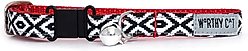 The Worthy Dog Kilim Cat Collar, Black/White, 9 to 11-in neck, 1/2-in wide
