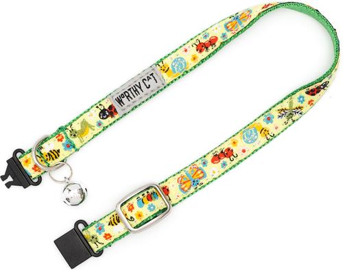 Show full view: The Worthy Dog Bugs Cat Collar, Green, 9 to 11-in neck, 1/2-in wide slide 3 of 3