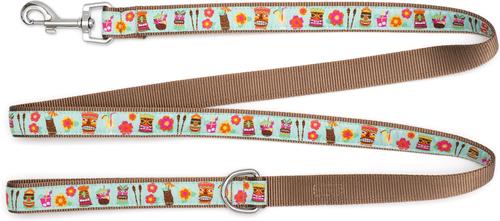 Show full view: The Worthy Dog Tiki Time Dog Leash, Blue, Small: 5-ft long, 5/8-in wide slide 2 of 4
