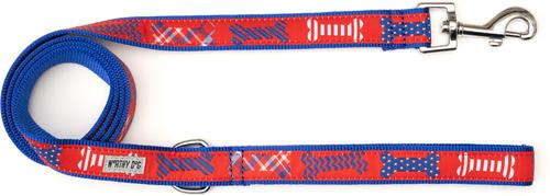 Show full view: The Worthy Dog Preppy Bones Dog Leash, Red/White/Blue, Small: 5-ft long, 5/8-in wide slide 2 of 5