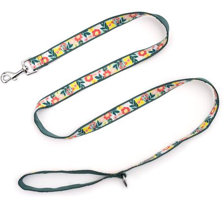 Show full view: The Worthy Dog Spring Bouquet Dog Leash, Green, Large: 5-ft long, 1-in wide slide 4 of 5