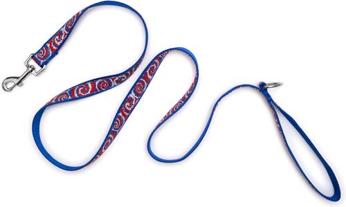 Show full view: The Worthy Dog Kaleidoscope Dog Leash, Red/White/Blue, Small: 5-ft long, 5/8-in wide slide 3 of 4