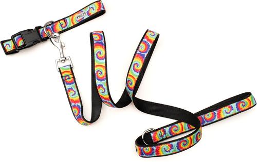 Show full view: The Worthy Dog Kaleidoscope Dog Collar, Multicolored, Large: 14 to 20-in neck, 1-in wide slide 3 of 3