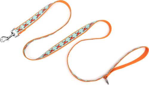 Show full view: The Worthy Dog Crabs Dog Leash, Teal, Small: 5-ft long, 5/8-in wide slide 2 of 3