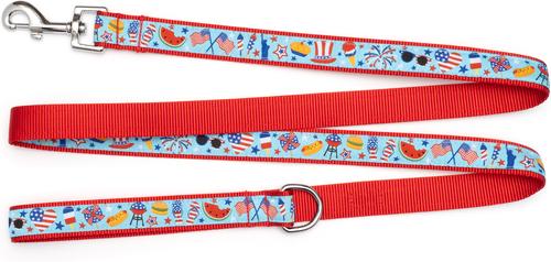 Show full view: The Worthy Dog Independence Day Dog Leash, Blue, Large: 5-ft long, 1-in wide slide 2 of 3
