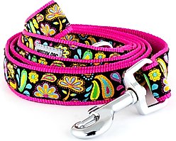 The Worthy Dog Floral Paisley Dog Leash, Black, Small: 5-ft long, 5/8-in wide
