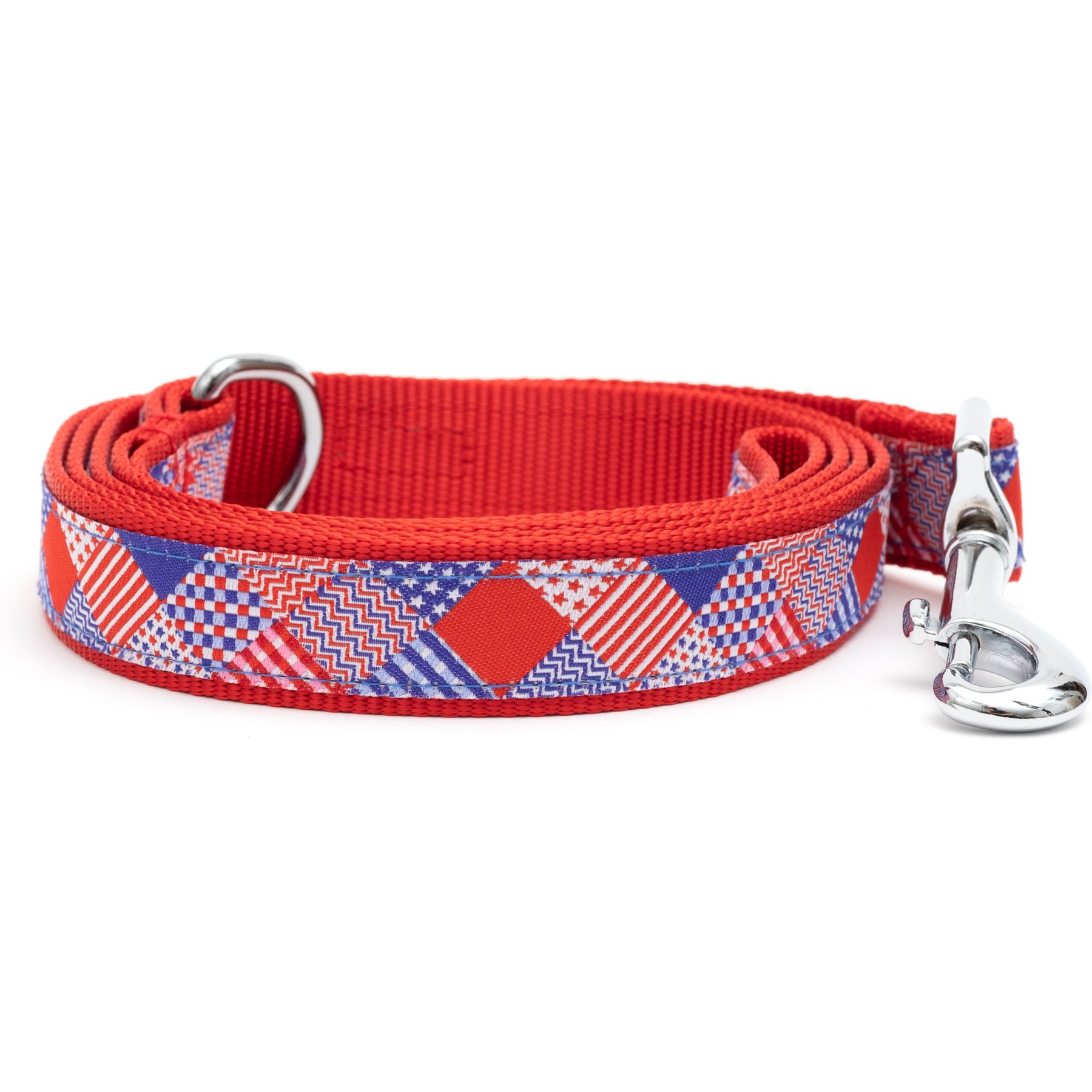 The Worthy Dog Americana Dog Leash, Red/White/Blue, Small: 5-ft long, 5/8-in wide