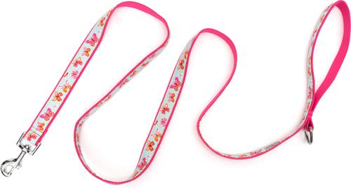 Show full view: The Worthy Dog Butterflies Dog Leash, Pale Blue, Large: 5-ft long, 1-in wide slide 2 of 3