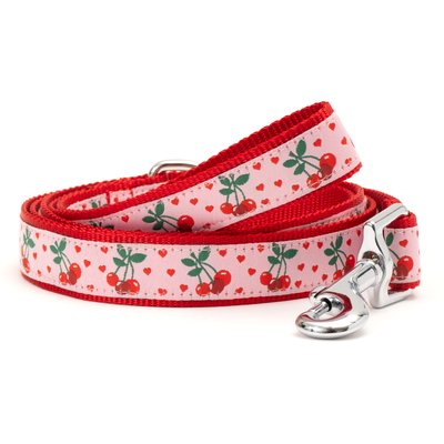 The Worthy Dog The Worthy Dog Cherries Jubilee Dog Leash, Pink, Large: 5-ft long, 1-in wide