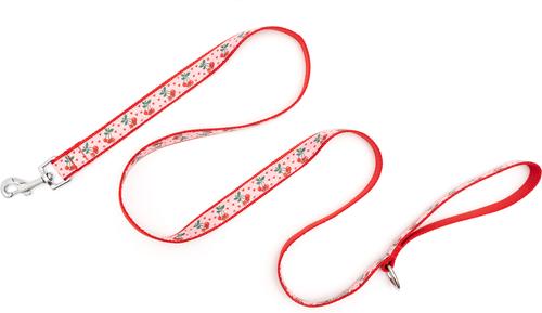 Show full view: The Worthy Dog Cherries Jubilee Dog Leash, Pink, Large: 5-ft long, 1-in wide slide 3 of 3