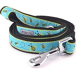 The Worthy Dog Busy Bee Dog Leash, Blue, Small: 5-ft long, 5/8-in wide