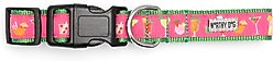 The Worthy Dog Summer Cheer Dog Collar, Fuchsia, Small: 8 to 14-in neck, 5/8-in wide slide 2 of 3