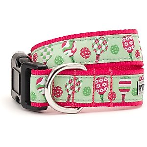 The Worthy Dog Pickleball Dog Collar, Pink, Medium: 11 to 17-in neck, 1-in wide