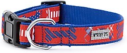 The Worthy Dog Preppy Bones Dog Collar, Red/White/Blue, X-Large: 17 to 23-in neck, 1-in wide slide 2 of 5