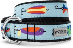 The Worthy Dog Gone Fishin' Dog Collar, Blue, Small: 8 to 14-in neck, 5/8-in wide