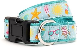 The Worthy Dog Life's a Beach Dog Collar, Mint Green, X-Small: 5 to 11-in neck, 1/2-in wide