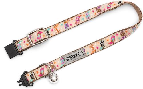 Show full view: The Worthy Dog Wild Wild West Cat Collar, Beige, 9 to 11-in neck, 1/2-in wide slide 3 of 3