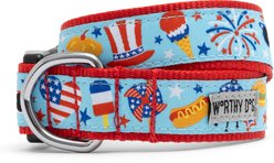 The Worthy Dog Independence Day Dog Collar, Blue, Large: 14 to 20-in neck, 1-in wide