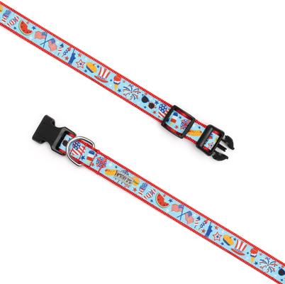 Show full view: The Worthy Dog Independence Day Dog Collar, Blue, Small: 8 to 14-in neck, 5/8-in wide slide 3 of 3