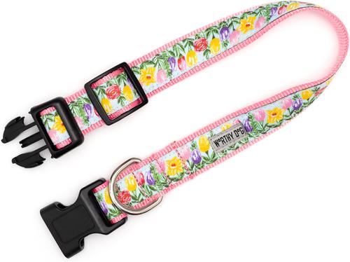 Show full view: The Worthy Dog Hello Spring Dog Collar, Blue, Medium: 11 to 17-in neck, 1-in wide slide 5 of 5