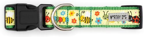 Show full view: The Worthy Dog Bugs Dog Collar, Green, Small: 8 to 14-in neck, 5/8-in wide slide 4 of 5
