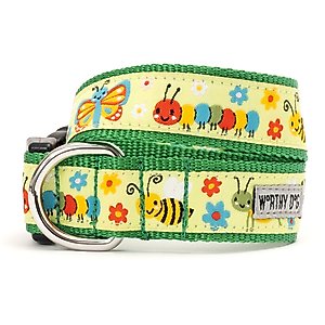 The Worthy Dog Bugs Dog Collar, Green, Large: 14 to 20-in neck, 1-in wide