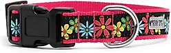 The Worthy Dog Blossoms Dog Collar, Black, X-Large: 17 to 23-in neck, 1-in wide slide 2 of 3