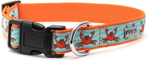 Show full view: The Worthy Dog Crabs Dog Collar, Teal, Medium: 11 to 17-in neck, 1-in wide slide 4 of 4
