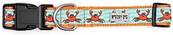 The Worthy Dog Crabs Dog Collar, Teal, Large: 14 to 20-in neck, 1-in wide slide 2 of 3