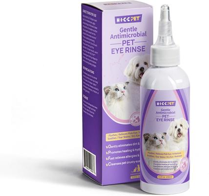 Show full view: HICC PET Gentle Antimicrobial Eye Rinse, 5.1-fl oz bottle + Hypoallergenic Dog & Cat Eye Wipes, 100 count slide 2 of 9