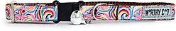 The Worthy Dog Swirly Cat Collar, Pink, 9 to 11-in neck, 1/2-in wide